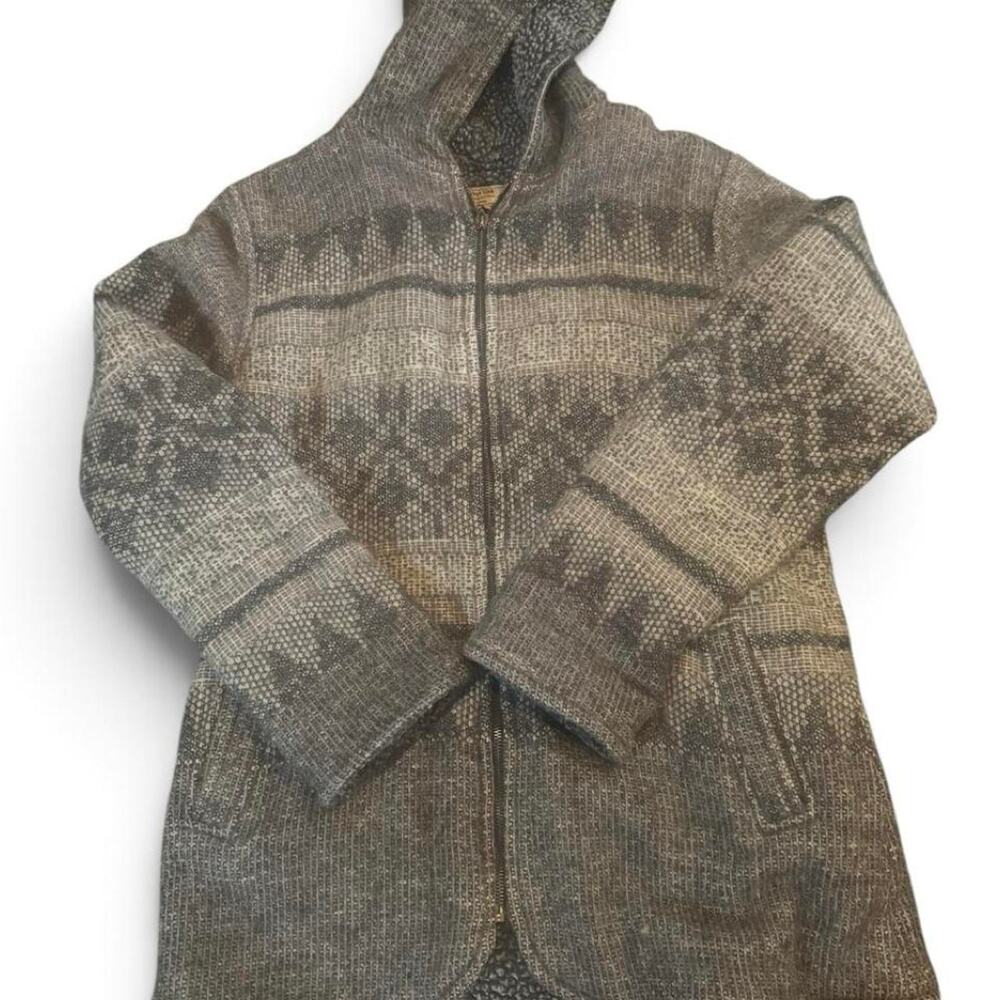 Peruvian Link Alpaca Collection Hooded Cardigan Sweater Large